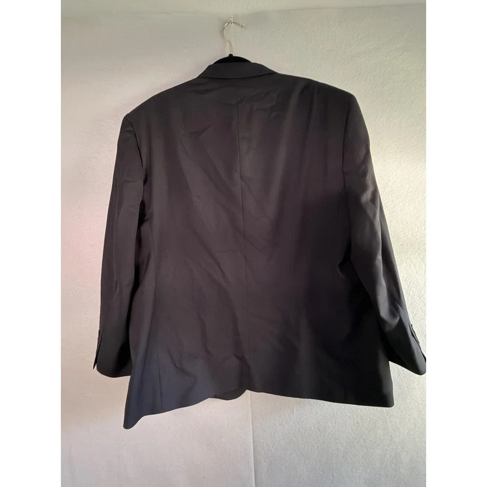 Stafford‎ Suit Jacket Mens 46S Black 100% Wool Classic Formal Business Wedding